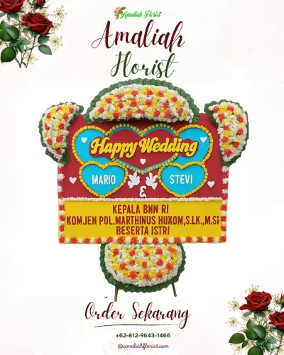 Karangan Papan Bunga Pernikahan di Rumah Duka Kasih Abadi Samarinda